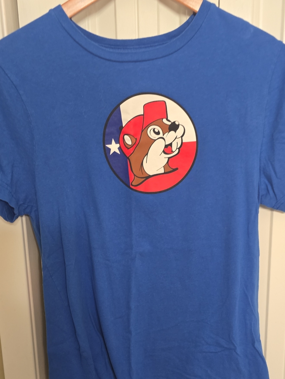 Blue Short-Sleeve Graphic Tee with Texas Mascot